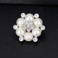 Black Silver Tone Flower Crystal Pearl Look Metal Brooch Pin 1 Pictured Designs 1 Pictured view 3