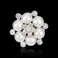 Black Silver Tone Flower Crystal Pearl Look Metal Brooch Pin 1 Pictured Designs 1 Pictured view 6