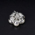 Black Silver Tone Flower Crystal Pearl Look Metal Brooch Pin 2.1 cm 2.1 cm view 5