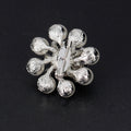 Black Silver Tone Circular Loop Pearl Look Metal Brooch Pin view 5