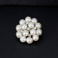 Black Silver Tone Flower Pearl Look Two Designs Metal Brooch Pin view 5