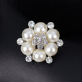 Black Silver Tone Flower Crystal Pearl Look Metal Brooch Pin 1 Pictured Designs 1 Pictured view 2