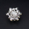 Black Silver Tone Flower Pearl Look Metal Brooch Pin view 5