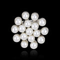 Black Silver Tone Flower Pearl Look Eight Designs Metal Brooch Pin view 10