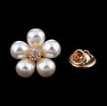 Black Silver Tone Flower Pearl Look Eight Designs Metal Brooch Pin view 11