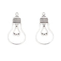 Light Bulb Outline Metal Charms in Two Antique Finishes view 5