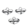 Freedom Heart Word Charms in Antique Silver for Jewelry Making view 3