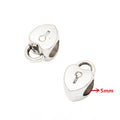 Heart Lock Large Hole Bead in 1 Metal Finish for Jewelry Making view 3