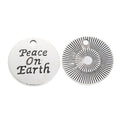 Peace On Earth Round Metal Charm in 2 Finishes for Jewelry Making view 6