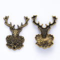 Ornate Deer Head Charm In 3 Metal Finishes For Jewelry Making view 6