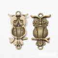 Perched Owl Charm in 2 Metal Finishes for Jewelry Making view 5