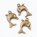 Antique Bronze and Silver Jumping Dolphin Charms for Crafts view 5