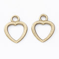 Open Heart Outline Metal Charms In Three Finishes Jewelry Findings view 6