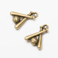 Crossed Baseball Bat Metal Charms in Seven Finishes view 7