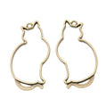 Cat Outline Charm Openwork Sitting Cat Metal Pendant in Three Finishes view 6
