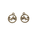 Openwork Love Script Round Charms in Bronze and Silver Tones view 5