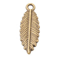 Broad Leaf Charm with Engraved Veins in Two Antique Finishes view 5
