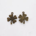 Rounded Four Leaf Clover Charm in 3 Metal Finishes for Jewelry Making view 6