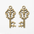 Fleur-De-Lis Bow Key Metal Charm for Jewelry Making in Antique Bronze and Antique Silver view 5
