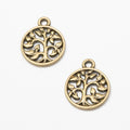 Vintage Finish Metal Round Tree of Life Charms in 2 Style Options view 5