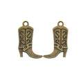 Vintage Style Metal Western Boot Charm in 2 Metal Finishes view 4
