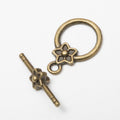 Vintage Style Metal Flower Toggle Clasp in 2 Metal Finishes view 5