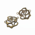 Openwork Rose Two Loop Metal Connector Charm Jewelry Making Component view 5