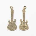 Detailed Electric Guitar Metal Charm in Two Antique Finishes view 6