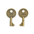 Paris Medallion Key Metal Charm for Jewelry Making in Antique Bronze and Antique Silver view 5