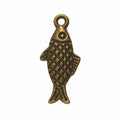 Textured Scale Pattern Fish Metal Charms in Five Finishes view 6