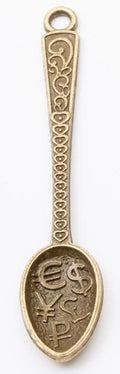 Ornate Spoon Charm Pendants in Two Antique Finishes view 3
