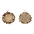 Floral Round Cabochon Setting in 2 Metal Finishes for Jewelry Making view 5