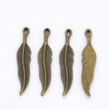 Long Feather Charm with Fine Barbs in Two Antique Finishes view 5
