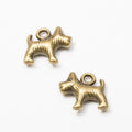 Small Terrier Dog Detailed Metal Charm in 3 Finishes view 6