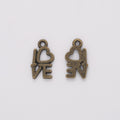 I Love Letter Jewelry Pendant Charm in Six Metal Finishes view 6