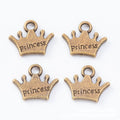 Princess Crown Metal Charm Pendant in Five Finishes view 6