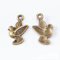 Peace Dove Charm with Olive Branch in Two Antique Finishes view 4