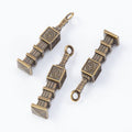 Detailed Clock Tower Metal Charms in Two Antique Finishes view 5