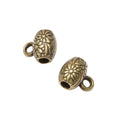 Floral Oval Large Hole Bail Bead in Three Metal Finishes view 6
