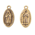 Oval Praying Figure Medal Charm in 2 Metal Finishes for Jewelry Making view 5