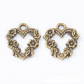 Floral Heart Charm Openwork Metal Pendant in Three Finishes view 6