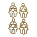 Star Hamsa Hand Metal Charm Pendant in 2 Finishes for DIY Jewelry view 6