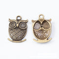 Large Eye Owl Metal Charms in Antique Bronze and Silver view 4