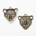 Openwork Leopard Head Charm Pendants in Three Finishes view 7