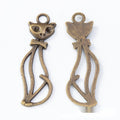 Openwork Sitting Cat Charm Metal Jewelry Making Component view 5