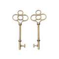 Ornate Four Loop Skeleton Key Metal Charms in Two Finishes view 5