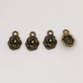 Raised Rose Charm In 3 Metal Finishes For Jewelry Making view 6