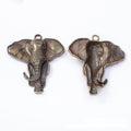 Large Double Sided Elephant Head Antique Metal Charms view 5