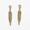 Long Feather Metal Charm In 3 Finish Options for Jewelry Making view 6