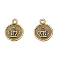 Crown Medallion Charm Round Metal Pendant in Four Finishes view 6